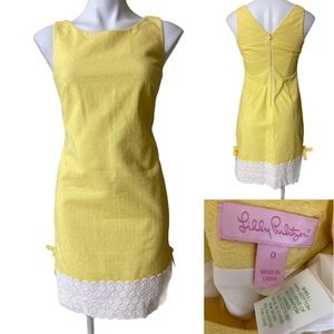 Lilly Pulitzer Fitch shift dress sz 0 yellow
